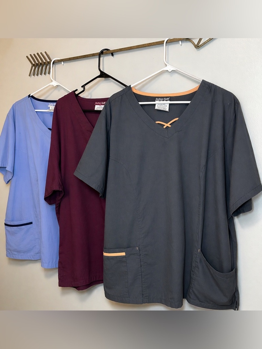 Uniform Advantage Women's Short Sleeve Scrub Tops - Gray, Burgundy, Light Blue